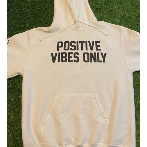 Barstool Sports hoodie mens medium white black positive vibes only champion J - Picture 4 of 15